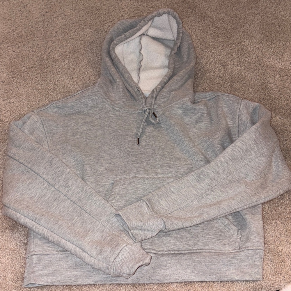Cozy Gray Women's Cropped Hoodie